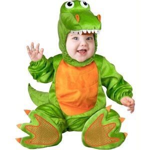 NEW Baby T-Rex Dinosaur Halloween Costume Boy Girl  0-6 Months Green Orange